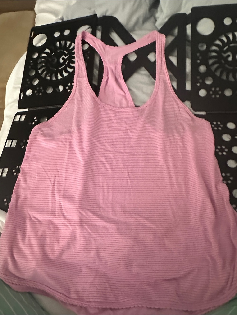 lululemon athletica Light Pink Striped Racerback Tank